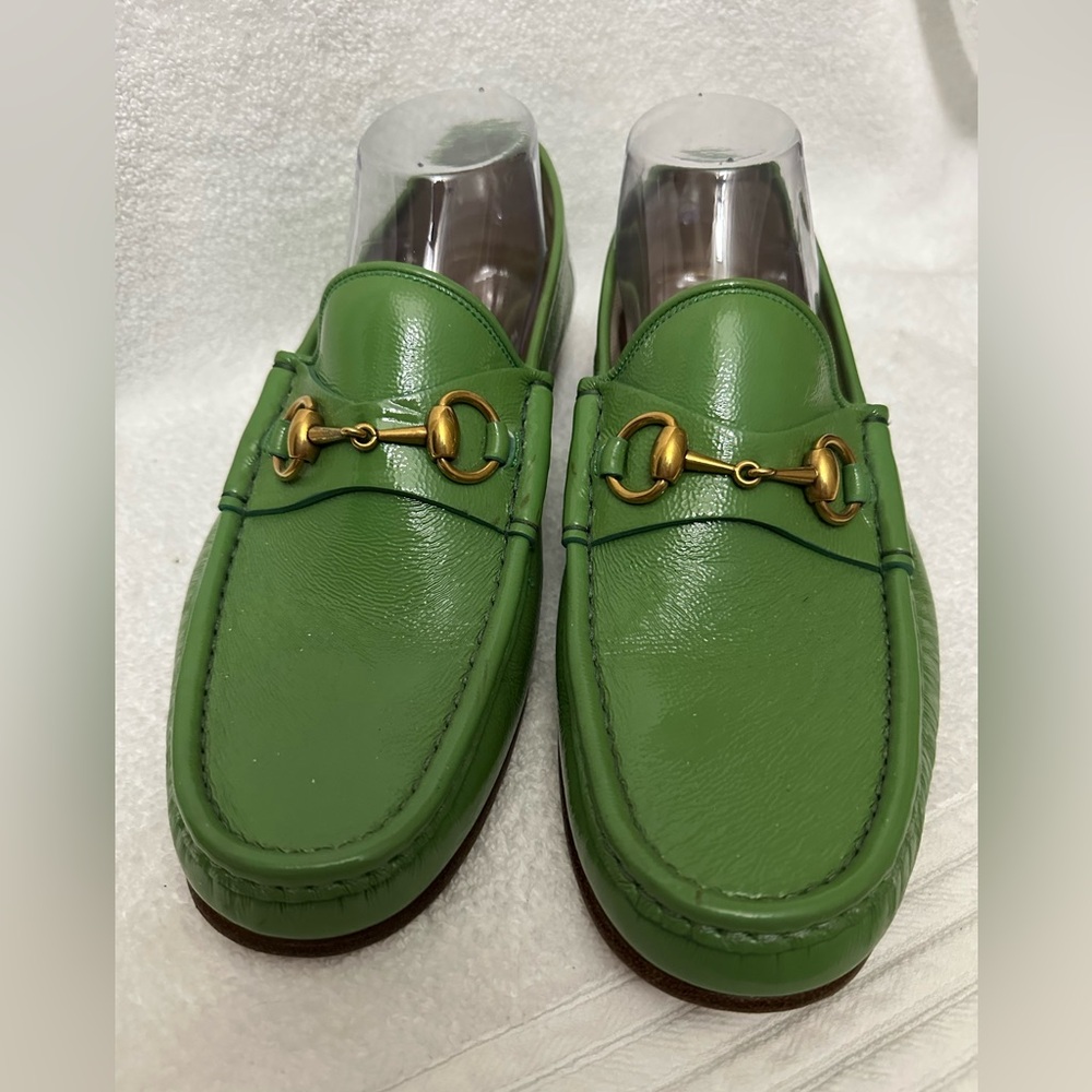 GUCCI “Authentic” Vintage Horsebit Driver Loafers In Green! - Picture 2 of 12